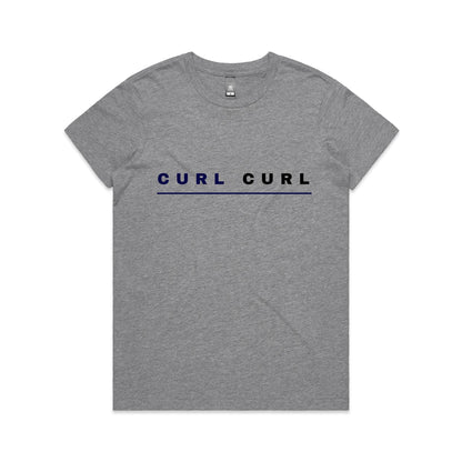Lost Manly custom logo Curl Curl edition AS Colour Women's Maple Tee - Lost Manly Shop