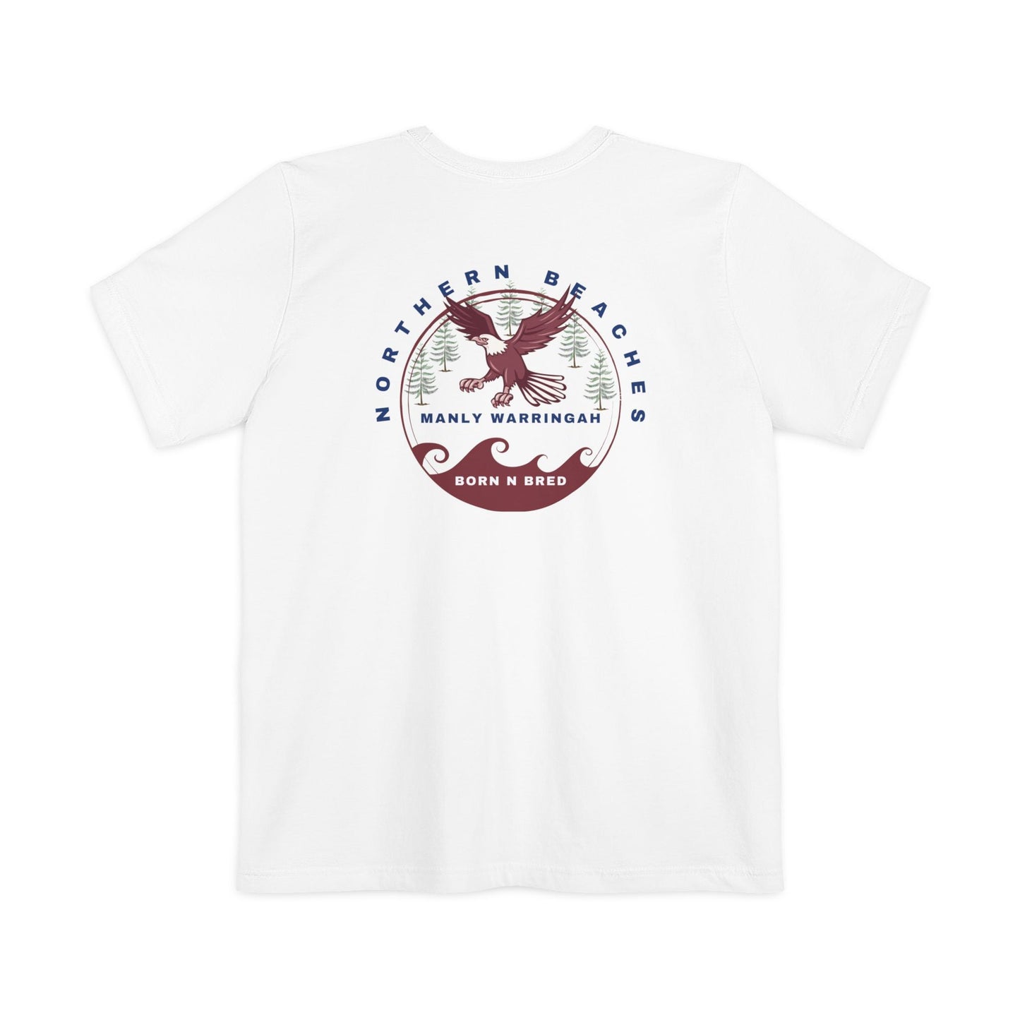 Manly Warringah Born n Bred Unisex Pocket T-shirt Printify