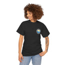 Heavy Cotton T-Shirt with free Canva custom designed logo front and back 