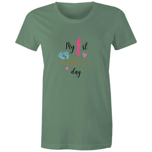 Women's Maple Tee My 1st Mother's Day 