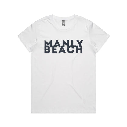 Lost Manly Custom Logo Manly Beach Edition AS Colour Women's Maple Tee. - Lost Manly Shop