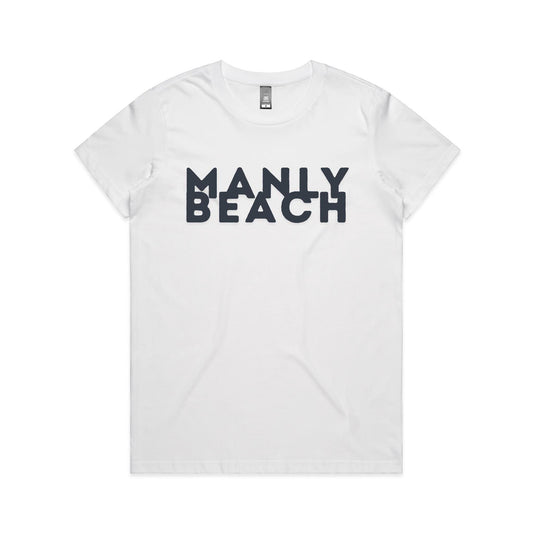 Lost Manly Custom Logo Manly Beach Edition AS Colour Women's Maple Tee.