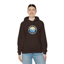 Hoodie with free Canva custom design logo front back Bondi bnb/Bilgola 