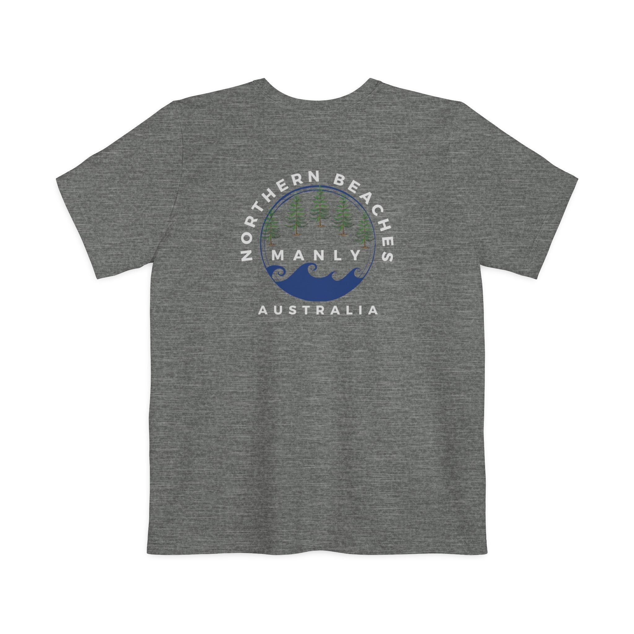 "The Westwood" Northern Beaches custom design different front and back logo, Pocket T-shirt - Casual, Nature-Inspired Wear Printify