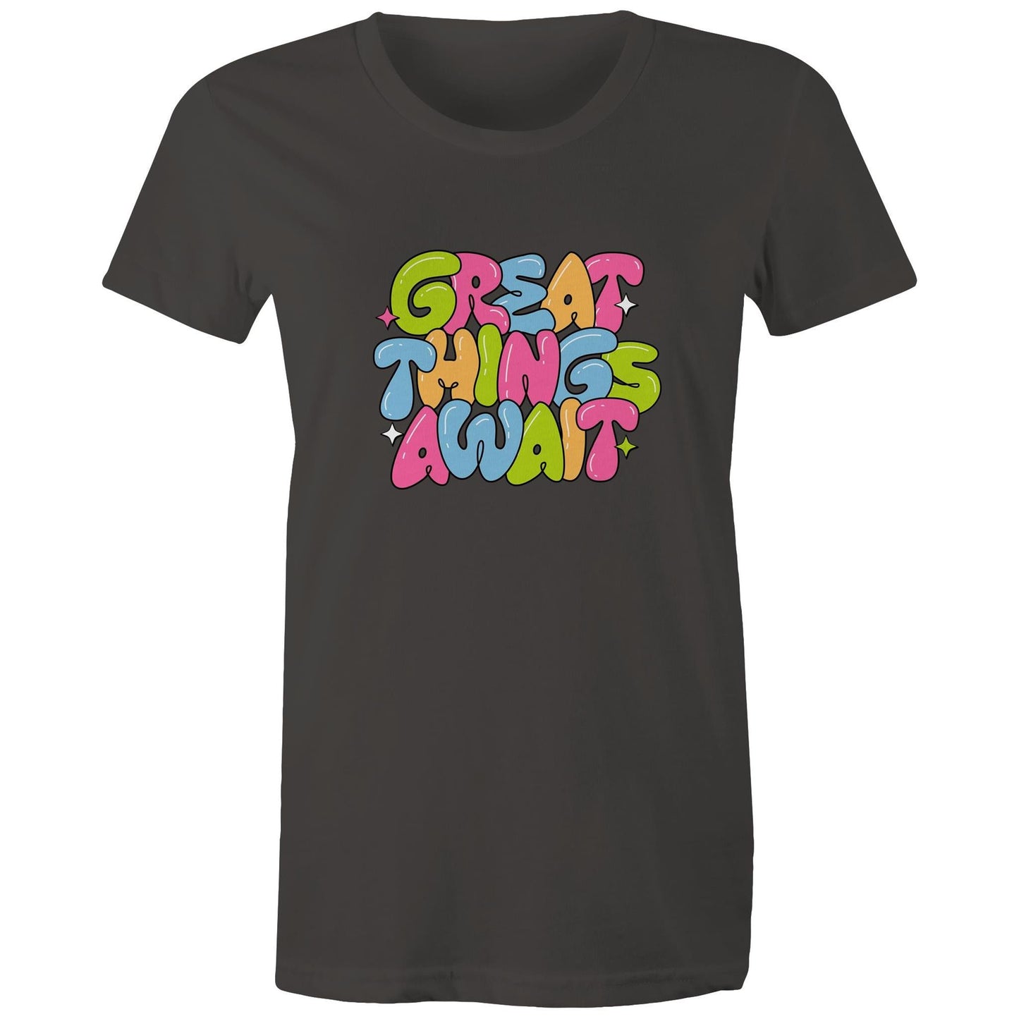 Women's Maple Tee Great Things Await 