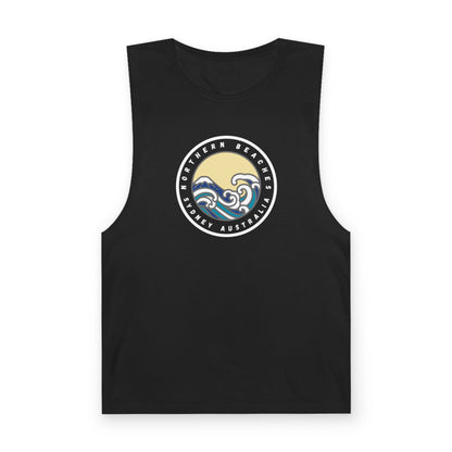Lost Manly custom logo edition Barnard Tank Top — Minimalist White Muscle Tank - Lost Manly Shop
