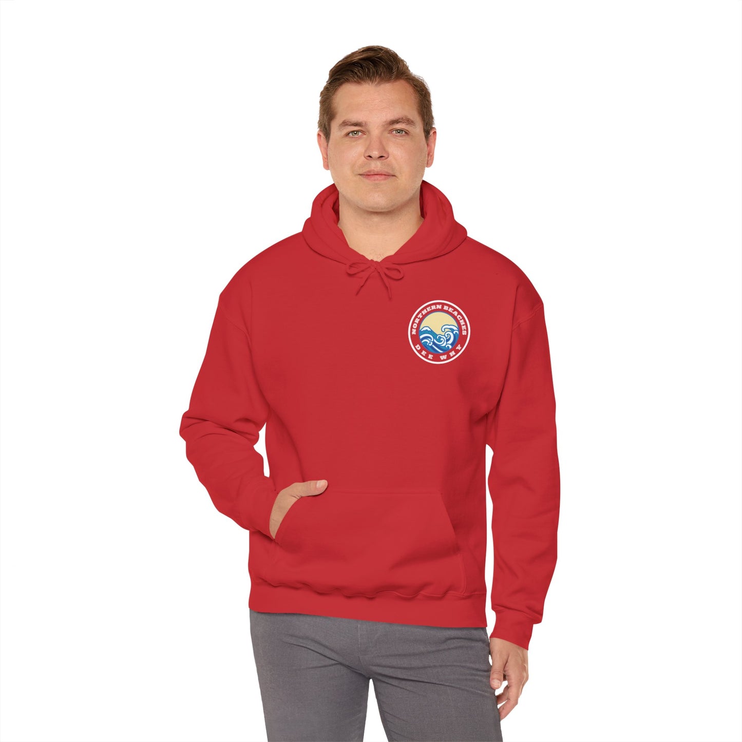 Lost Manly custom Northern Beaches Dee Why front and back logo edition Hoodie - Lost Manly Shop
