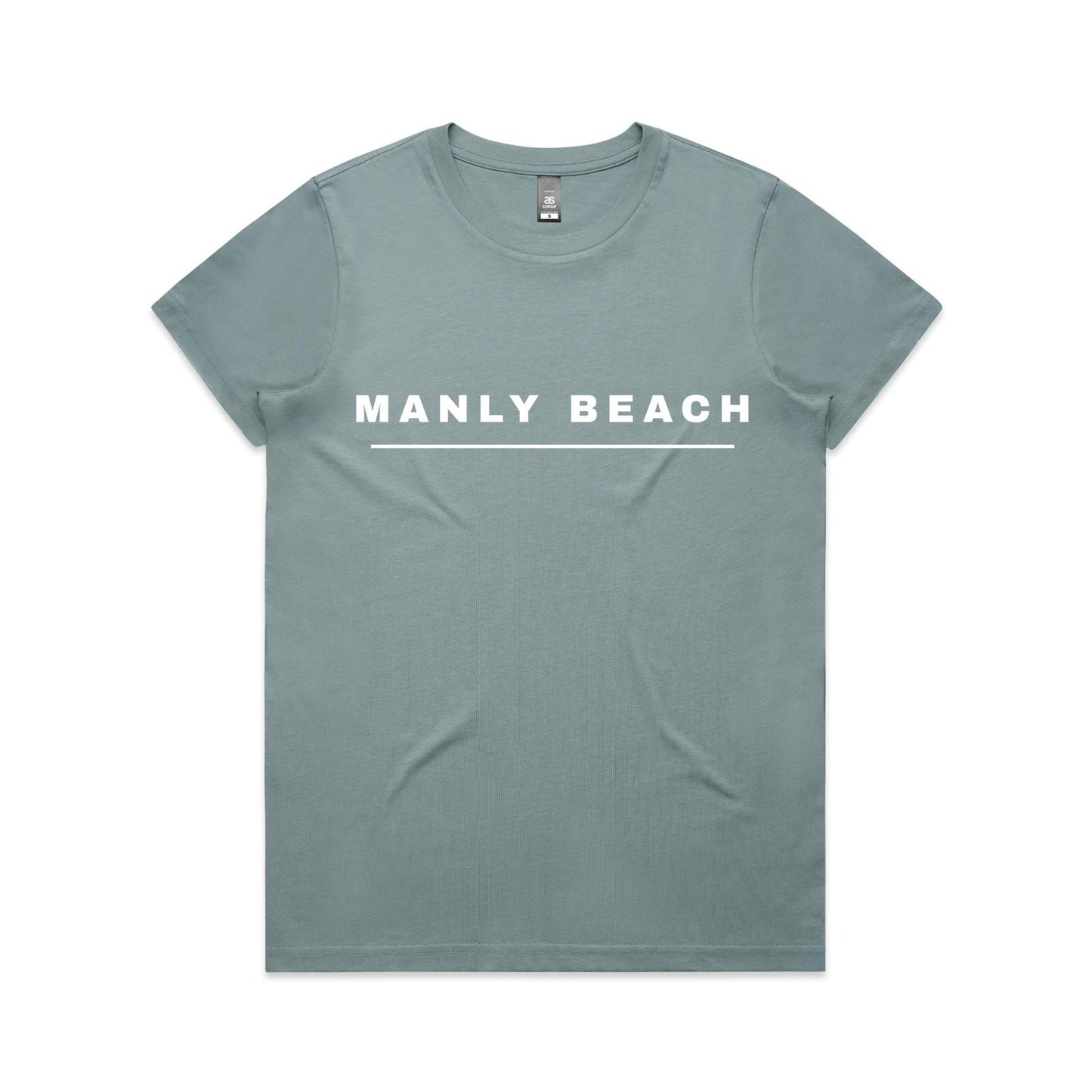 Lost Manly custom logo Manly Beach edition AS Colour Women's Maple Tee (pastels) - Lost Manly Shop