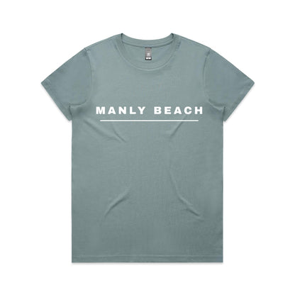 Lost Manly custom logo Manly Beach edition AS Colour Women's Maple Tee (pastels) - Lost Manly Shop