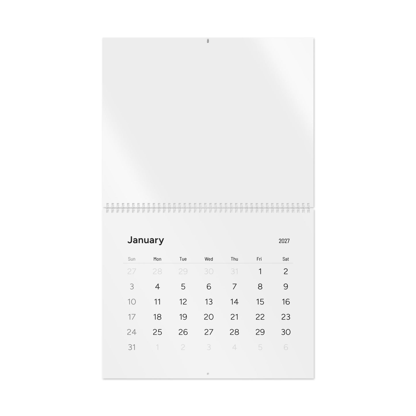 TESTING 2027 Minimal Wall Calendar — Clean Monthly Grid Planner