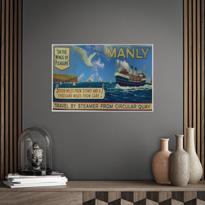Manly Ferry Vintage Travel Poster Prints 1940s Printify