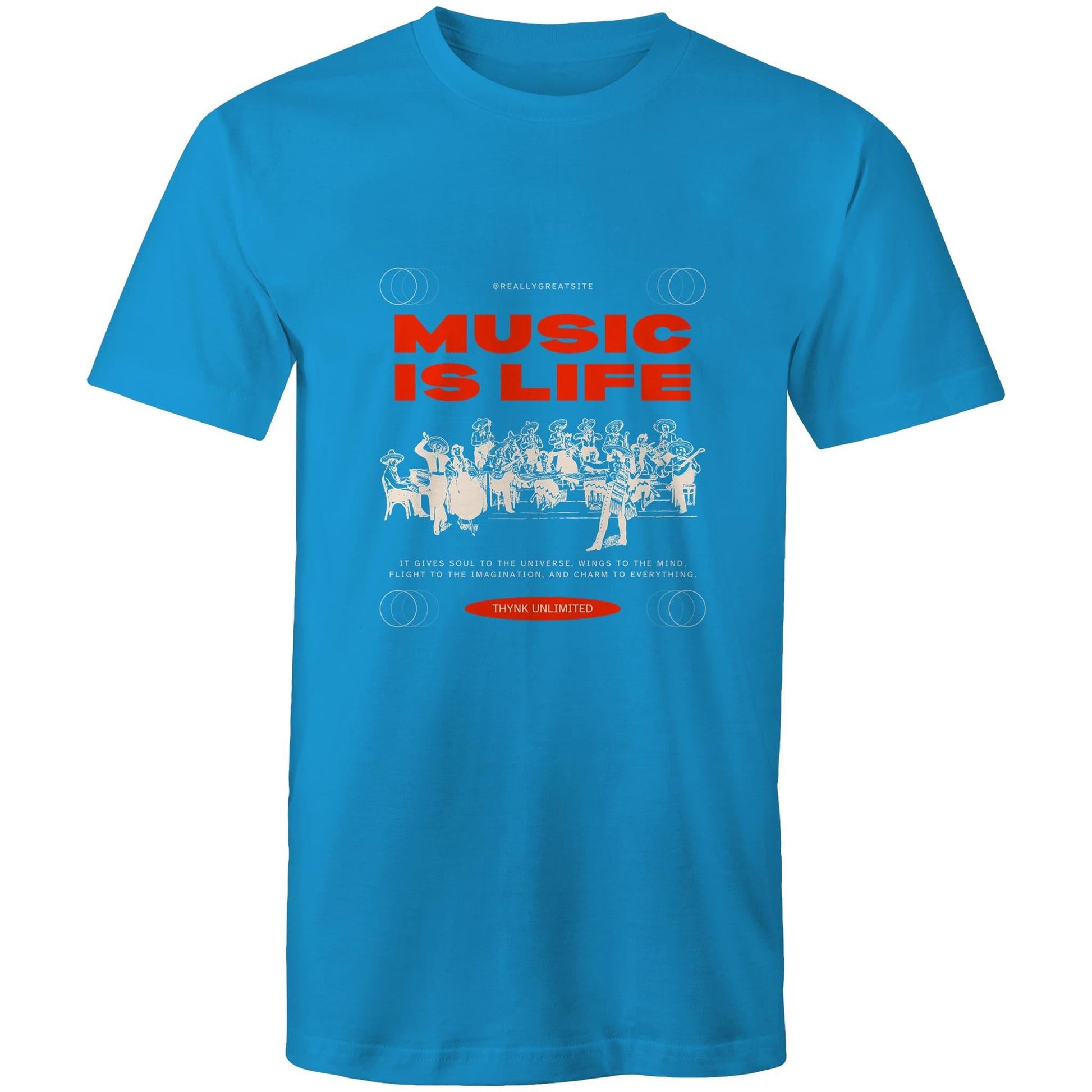 Mens T-Shirt Music is my life custom logo 