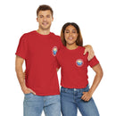 Heavy Cotton T-Shirt with free Canva custom designed logo front and back 