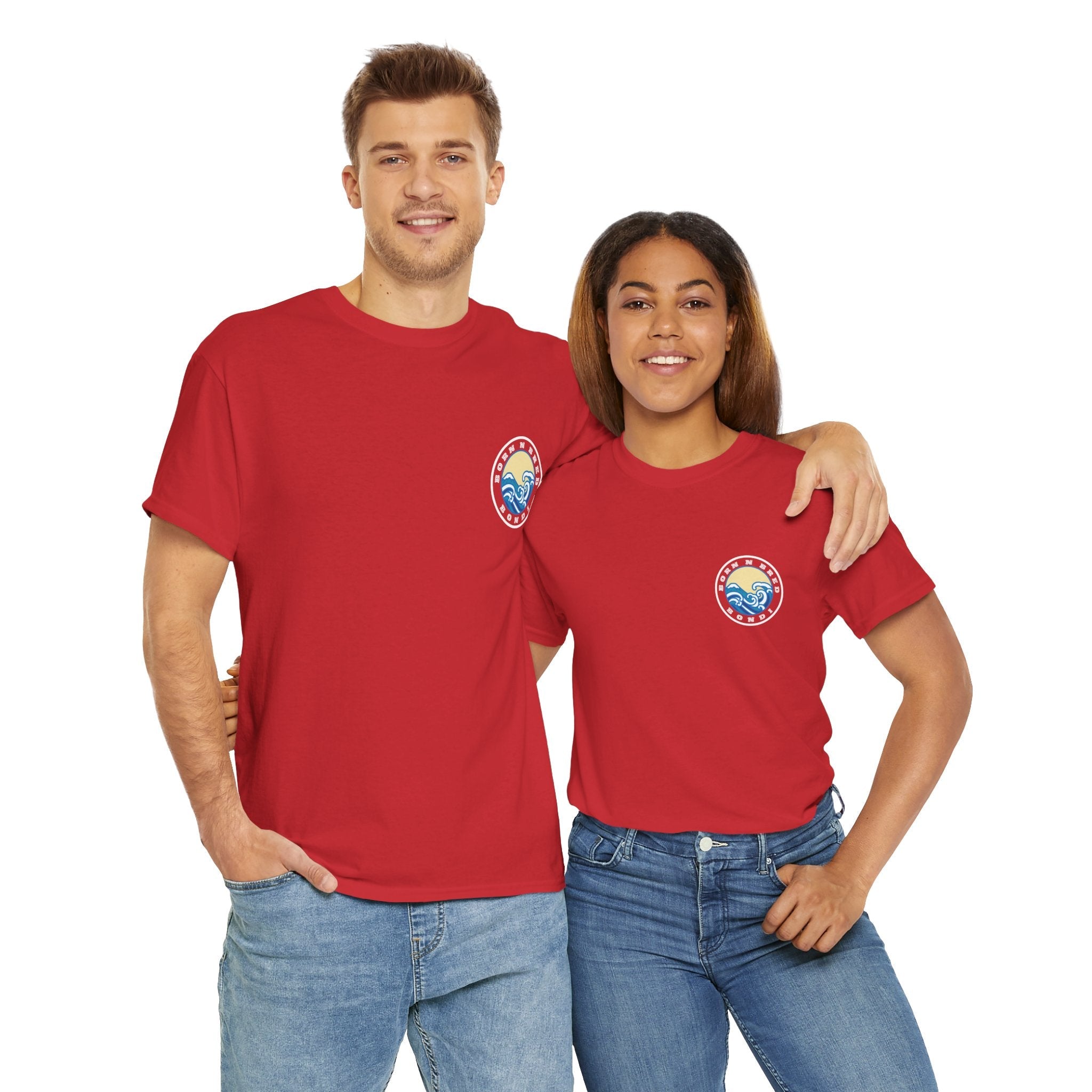 Heavy Cotton T-Shirt with free Canva custom designed logo front and back 
