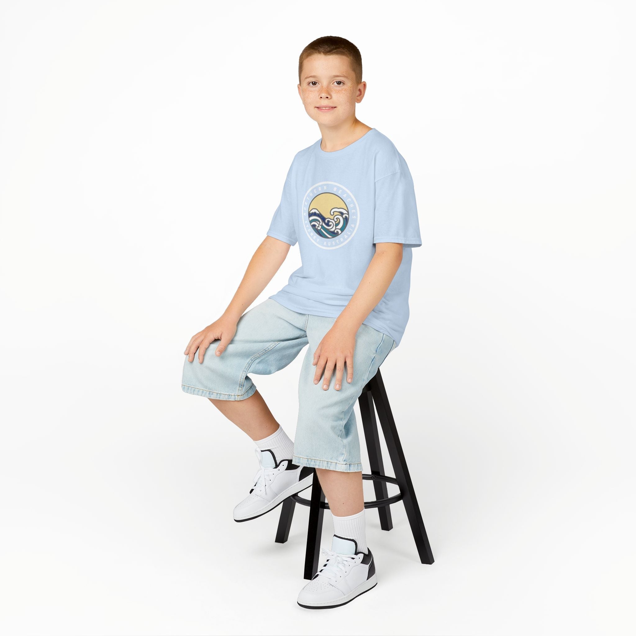 Ocean Wave Kids Cotton Tee – Northern Beaches logo 