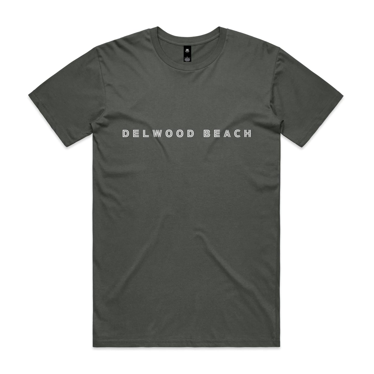 Delwood Beach custom logo Printed on AS Colour Staple Tee 