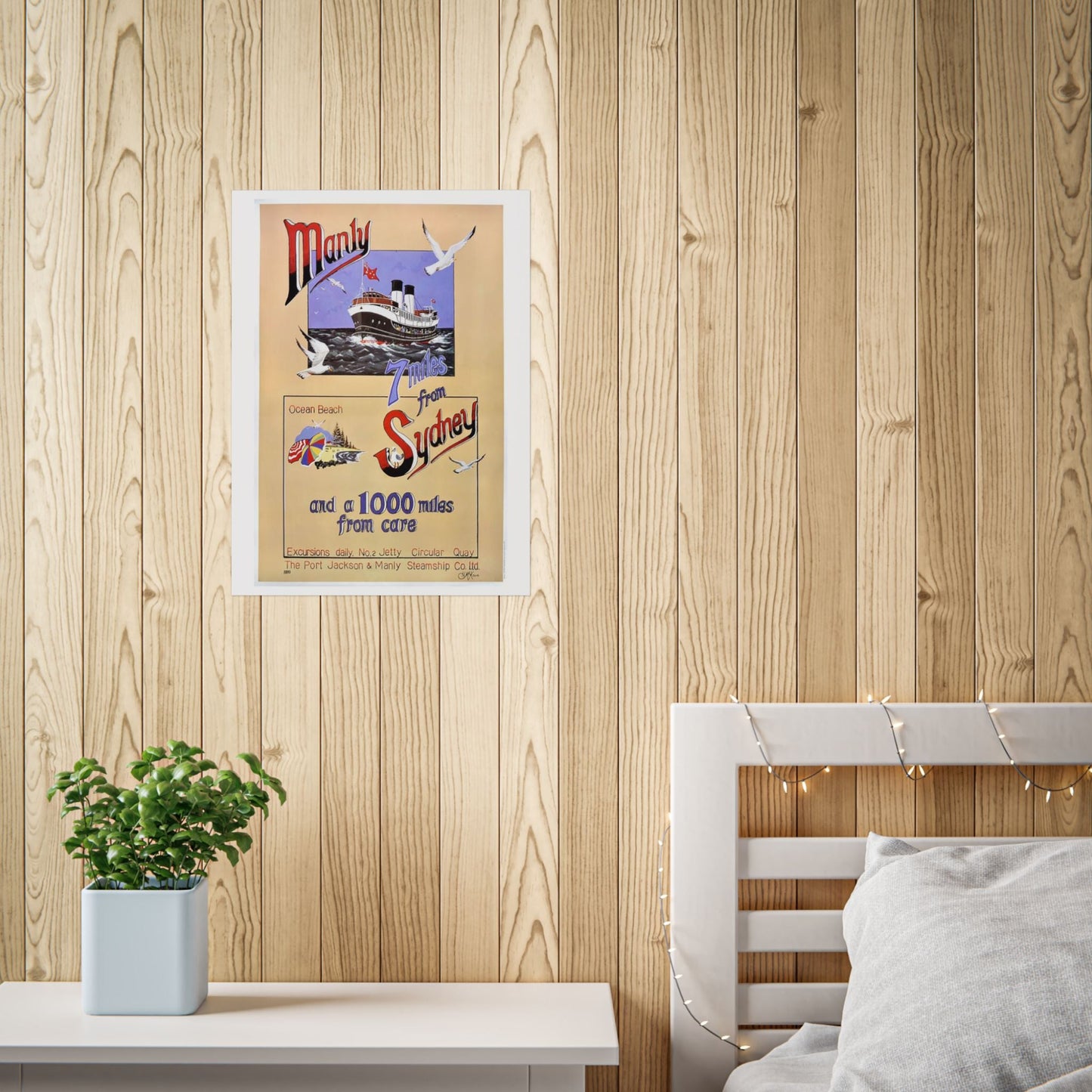 Vintage Travel Poster — “Seven Miles from Sydney” (Unframed) 