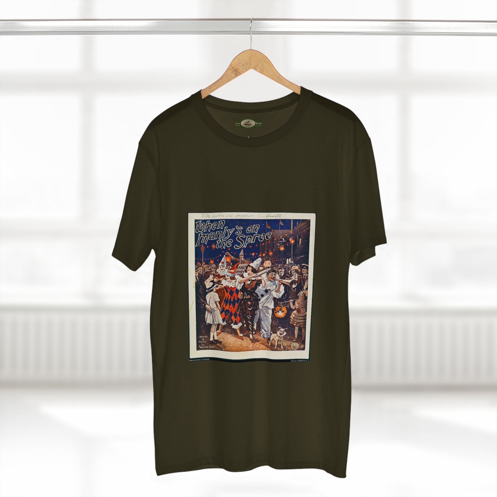 Vintage Manly Mardi Gras Staple Tee Printify