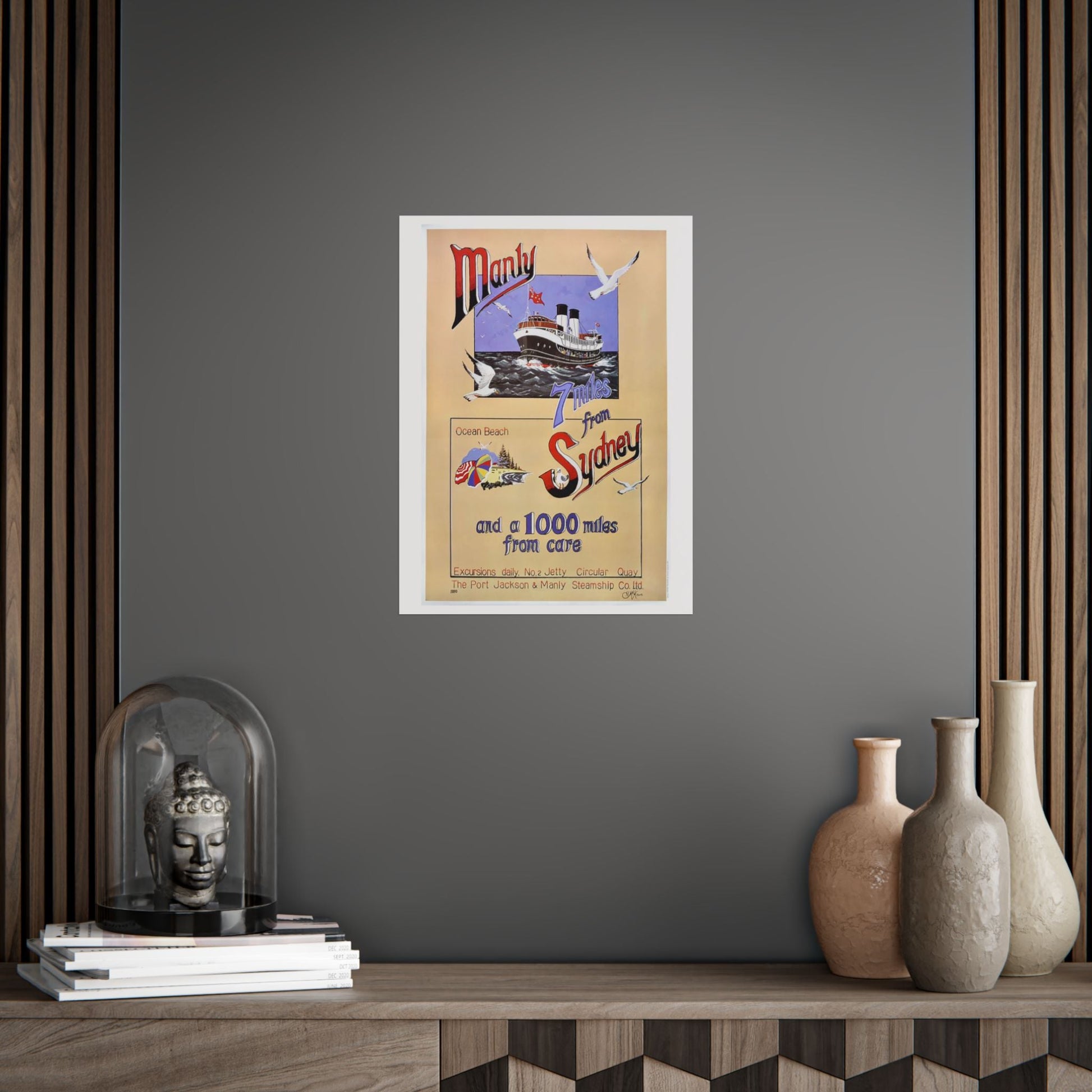 Vintage Travel Poster — “Seven Miles from Sydney” (Unframed) 
