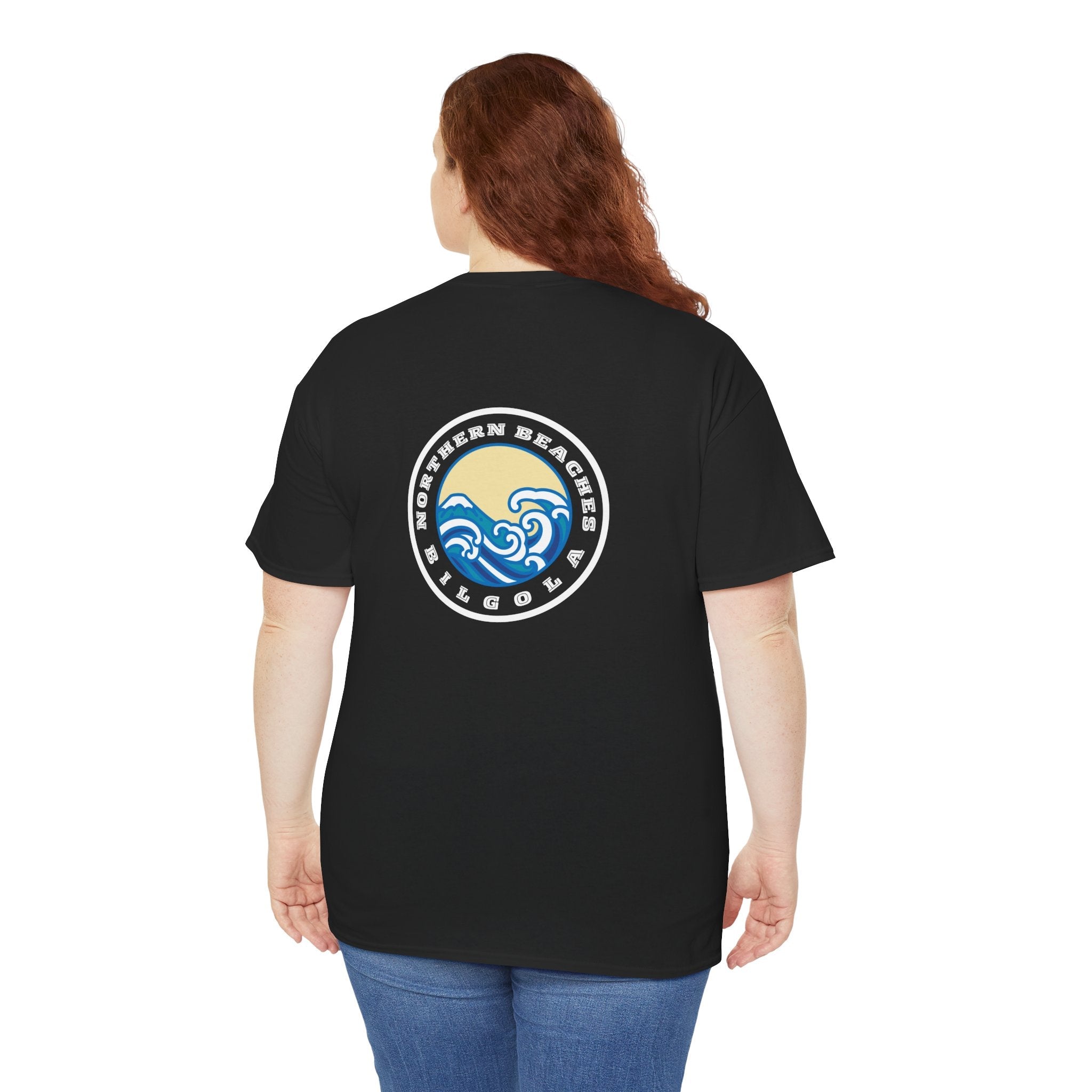 Heavy Cotton T-Shirt with free Canva custom designed logo front and back 
