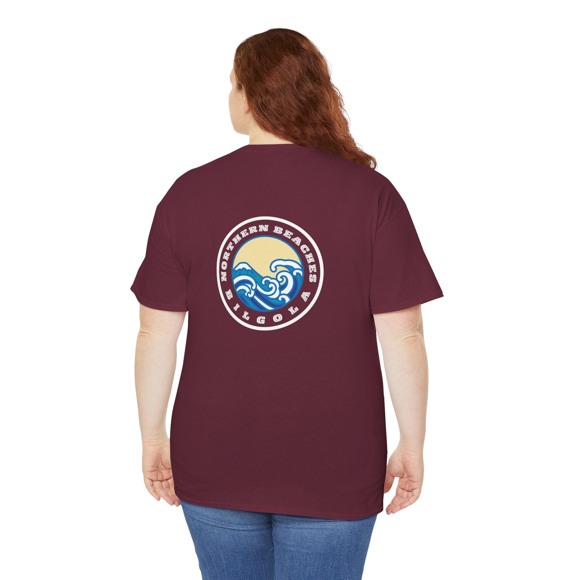 Heavy Cotton T-Shirt with free Canva custom designed logo front and back 