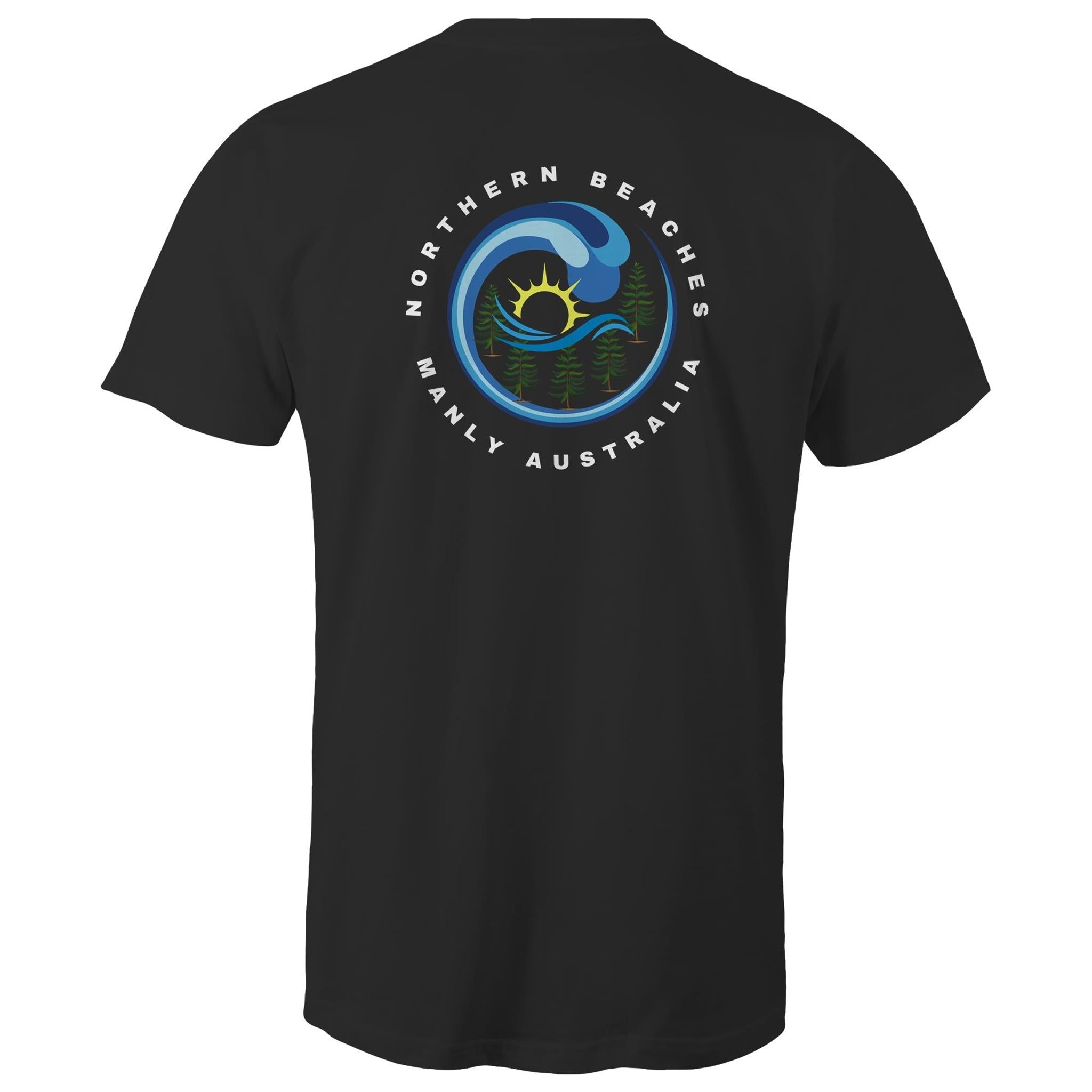 Northern Beaches Manly Australia front and back logo on AS Colour Staple Cotton Adult T-Shirt Ogo Merch