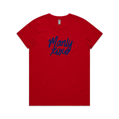Lost Manly Manly xoxo Custom Logo Manly xoxo Edition AS Colour Women's Maple Tee