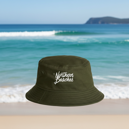AS Colour Bucket Hat Northern Beaches white font 