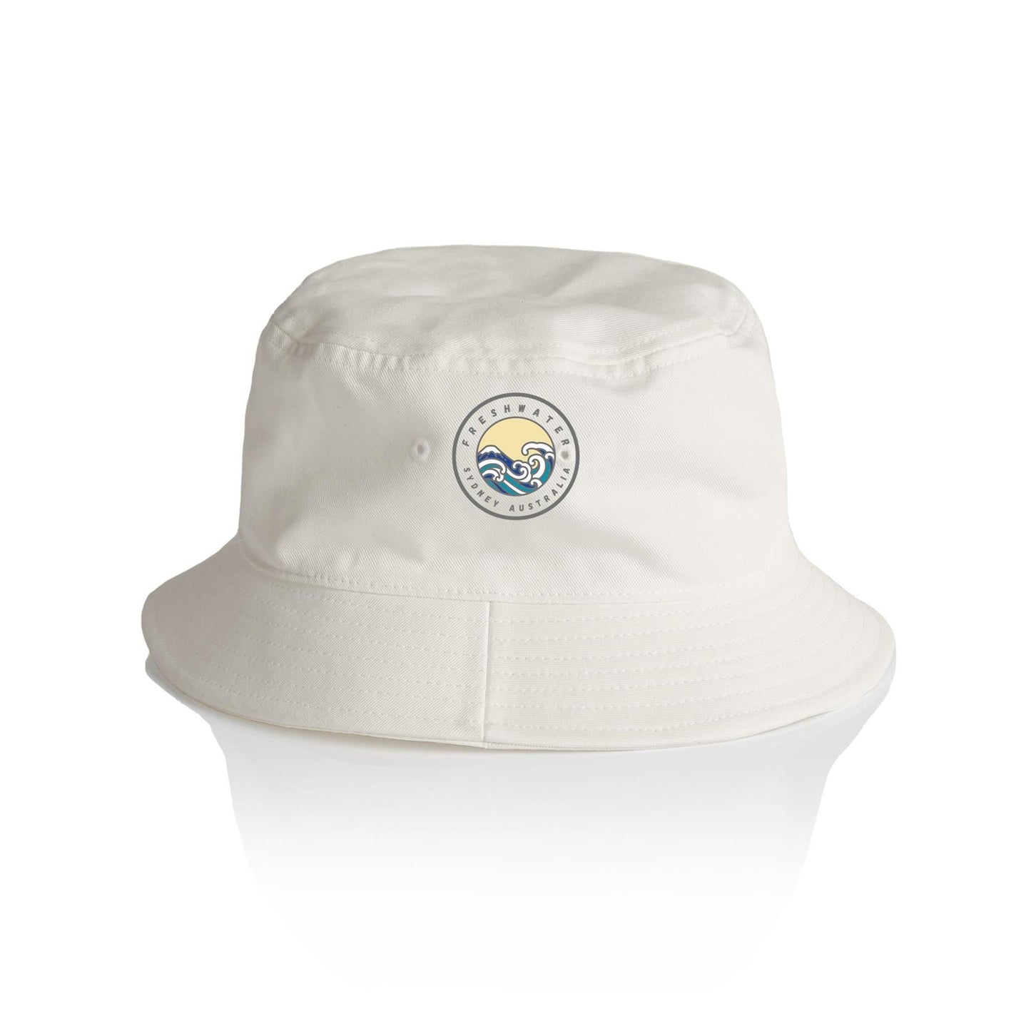 AS Colour Bucket Hat Freshwater Australia custom logo grey font 