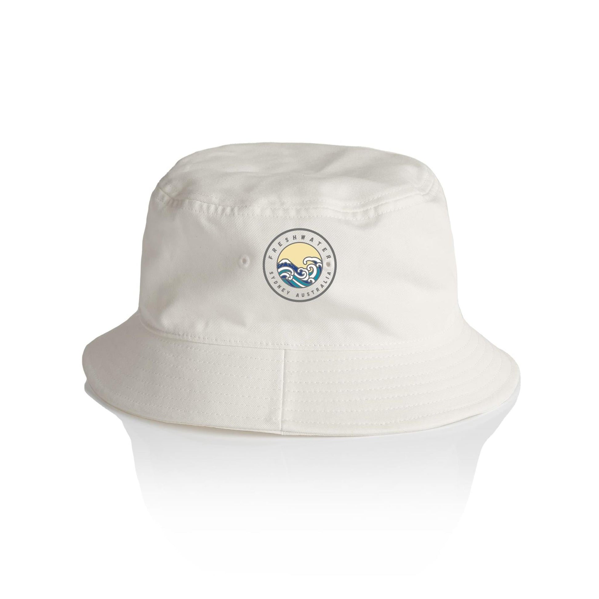 AS Colour Bucket Hat Freshwater Australia custom logo grey font 