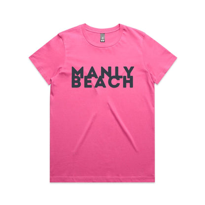 Lost Manly custom logo Manly Beach edition AS Colour Women's Maple Tee - Lost Manly Shop