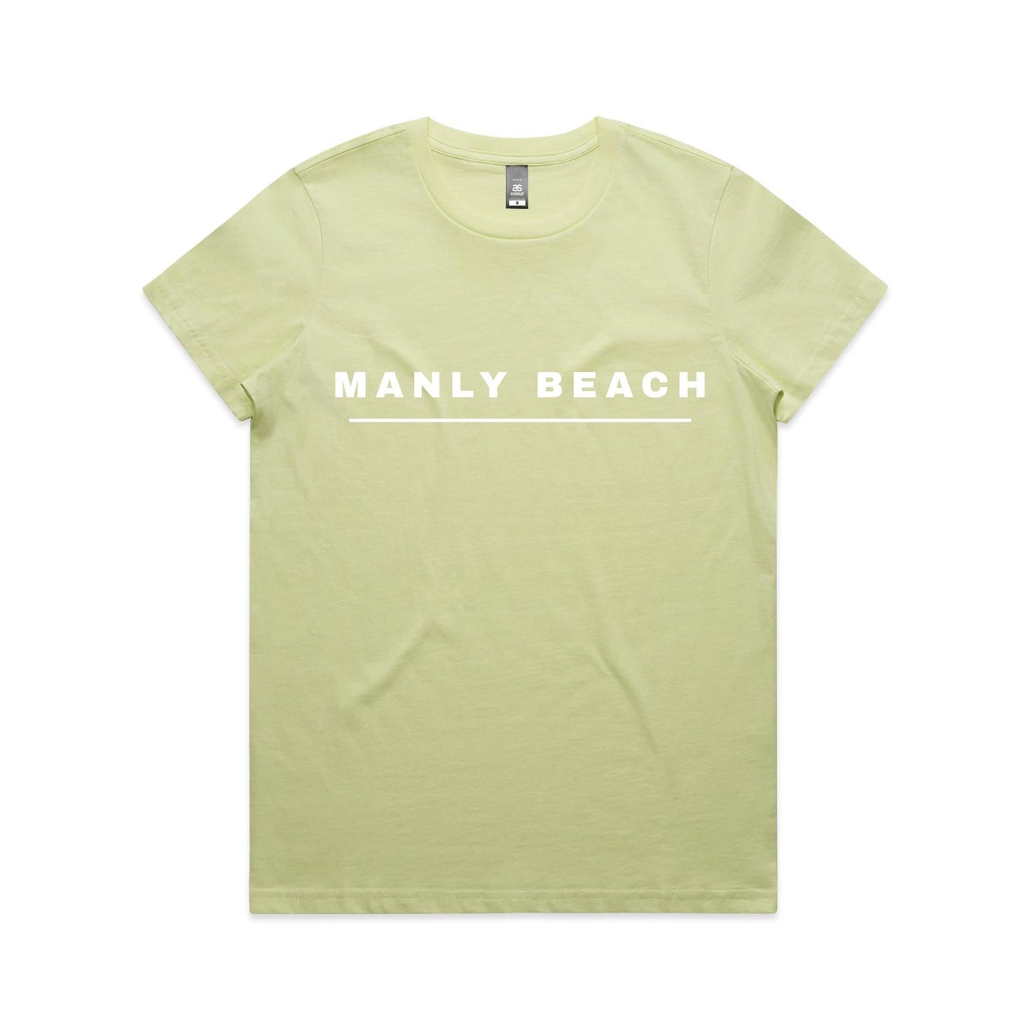 Lost Manly custom logo Manly Beach edition AS Colour Women's Maple Tee (pastels) - Lost Manly Shop