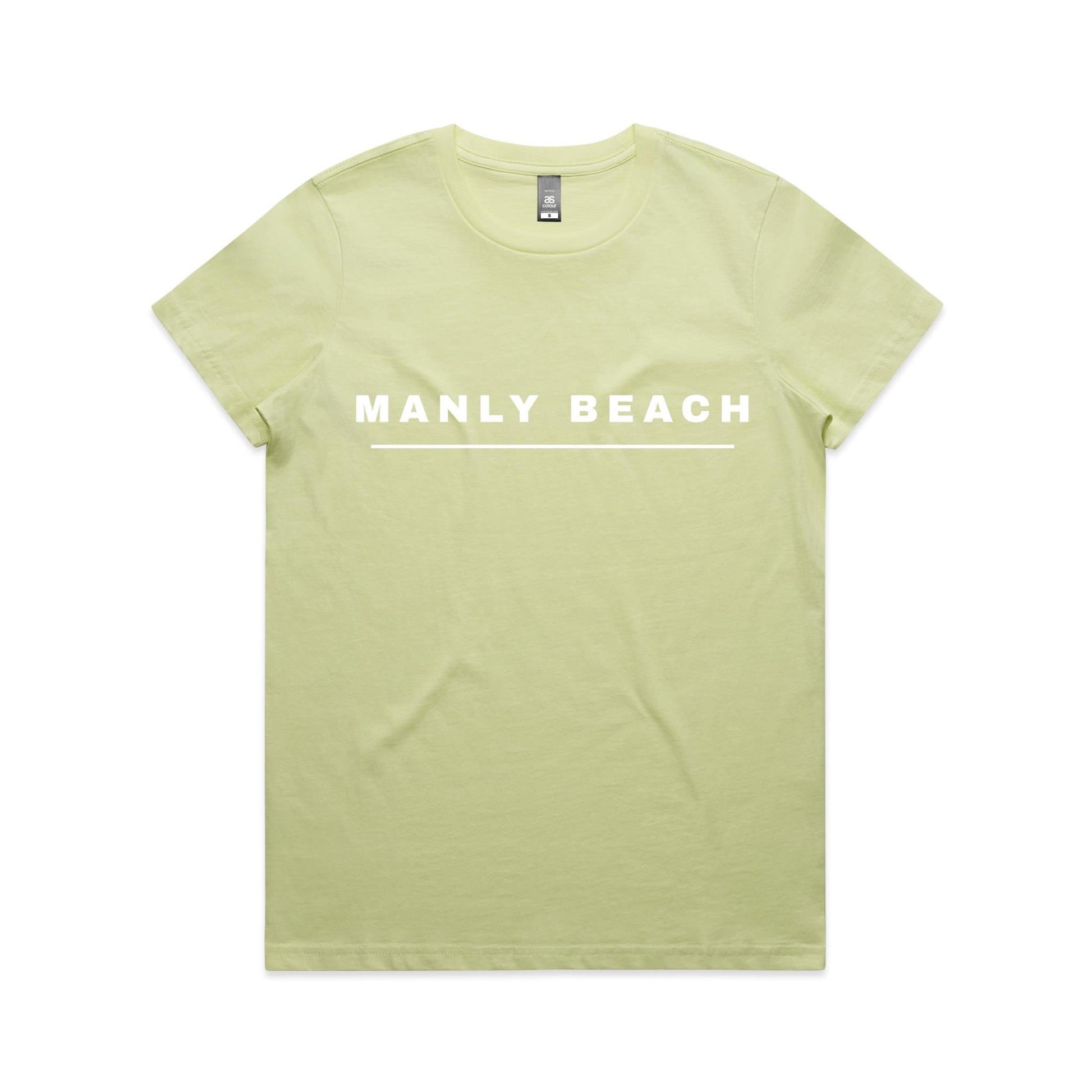 Lost Manly custom logo Manly Beach edition AS Colour Women's Maple Tee (pastels) - Lost Manly Shop
