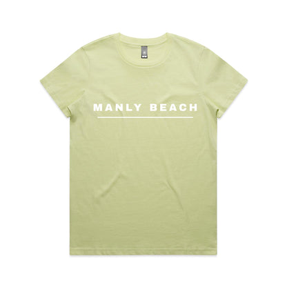 Lost Manly custom logo Manly Beach edition AS Colour Women's Maple Tee (pastels) - Lost Manly Shop