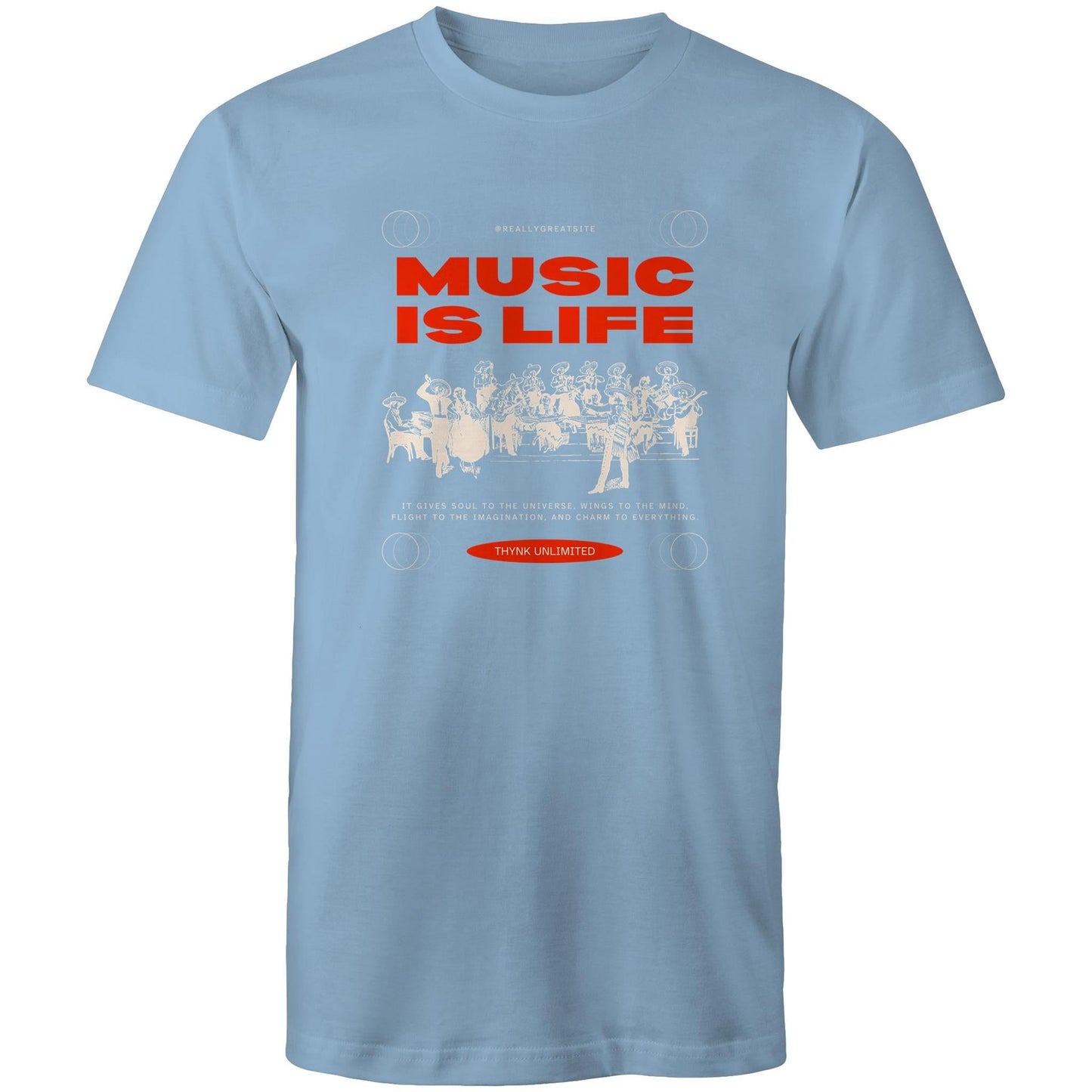 Mens T-Shirt Music is Life 