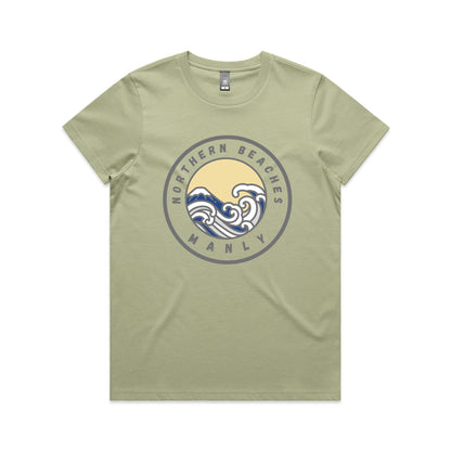 Lost Manly Custom Logo Northern Beaches Manly Edition AS Colour Women's Maple Tee - Lost Manly Shop