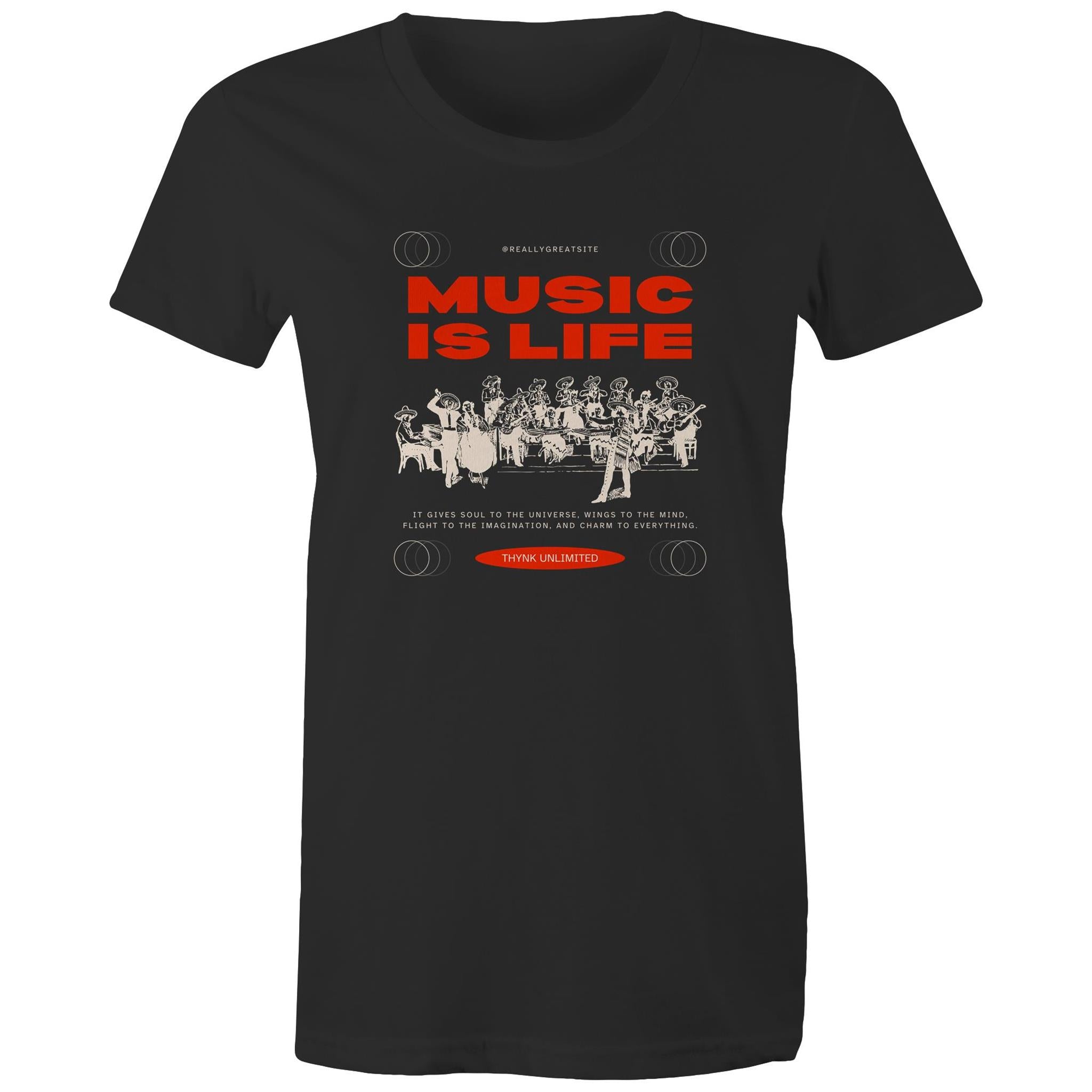 Women's Maple Tee Music is my Life 