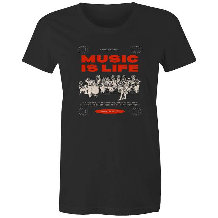Women's Maple Tee Music is my Life 