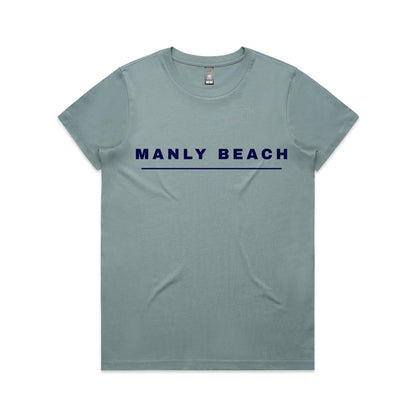 Lost Manly custom logo Manly Beach edition AS Colour Women's Maple Tee - Lost Manly Shop