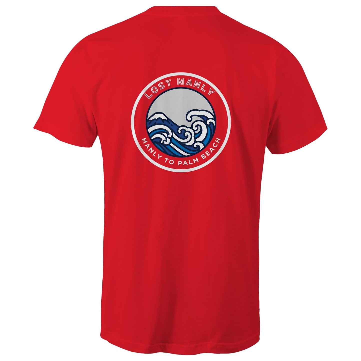 AS Colour Staple - Mens T-Shirt Lost Manly Manly to Palm Beach logo on white font on back - Lost Manly Shop