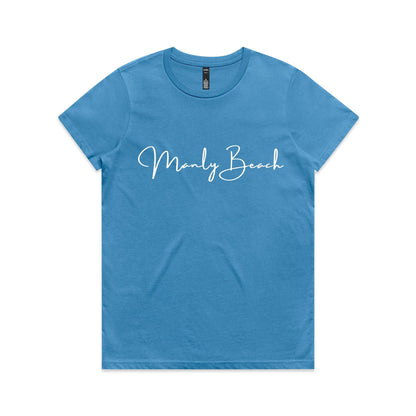 Lost Manly custom logo Manly Beach edition AS Colour Women's Maple Tee - Lost Manly Shop