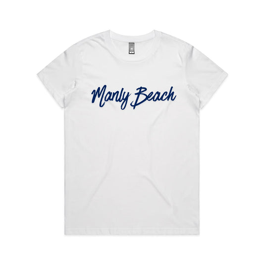 Lost Manly custom logo Manly Beach edition AS Colour Women's Maple Tee - Lost Manly Shop