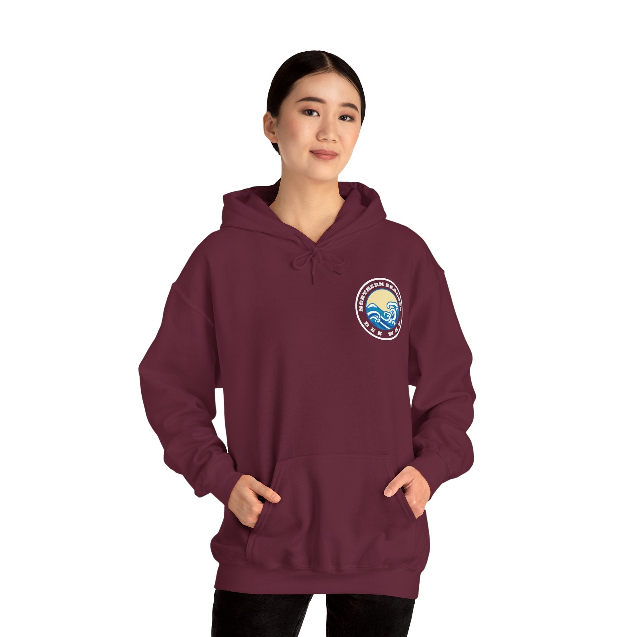 Hoodie custom logo front back Northern Beaches Dee Why 