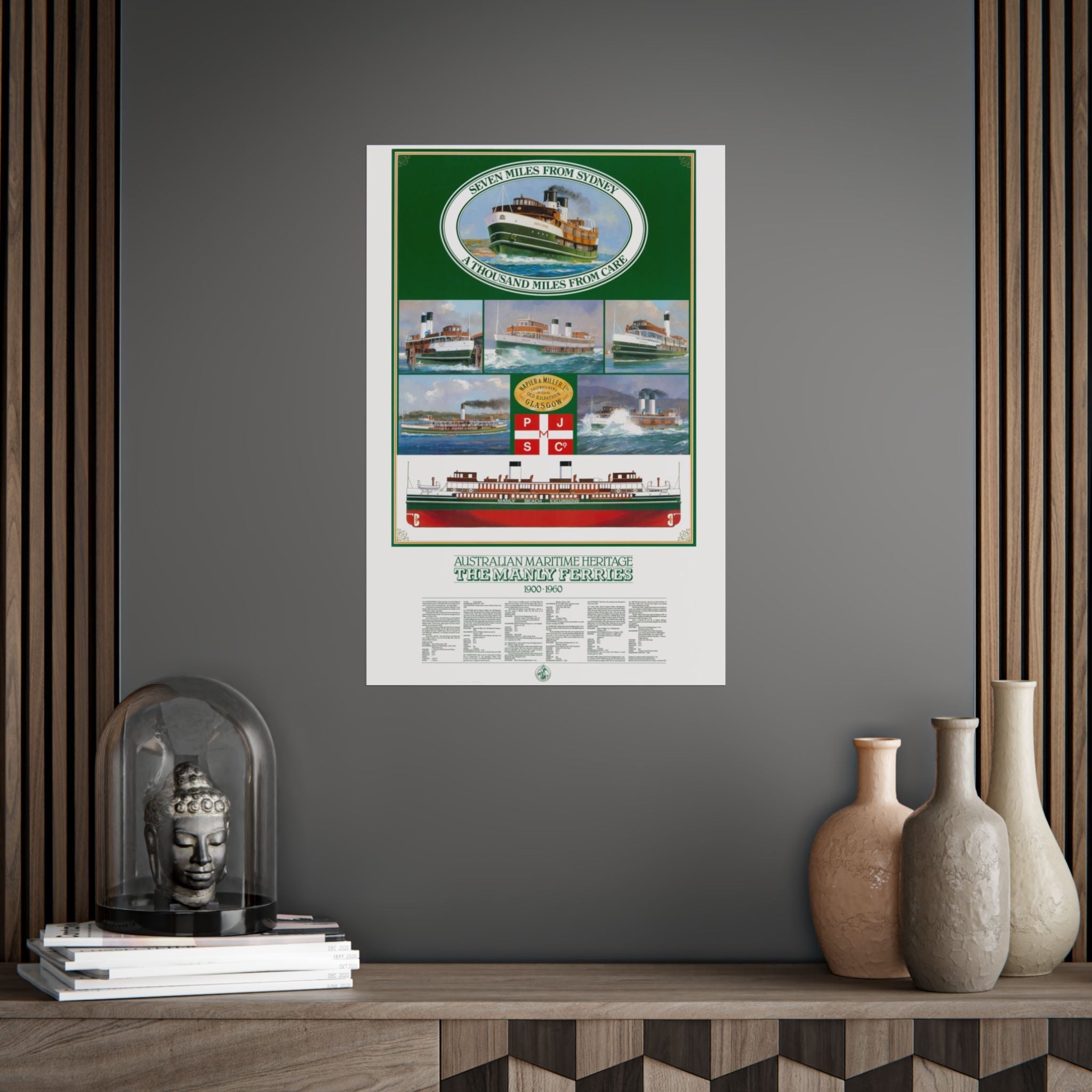 Poster Australian Maritime Heritage The Manly Ferries 1900-1960 Printify