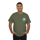 Heavy Cotton T-Shirt with free Canva custom designed logo front and back 