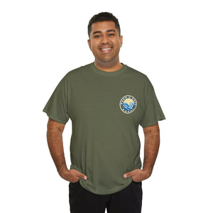 Heavy Cotton T-Shirt with free Canva custom designed logo front and back 