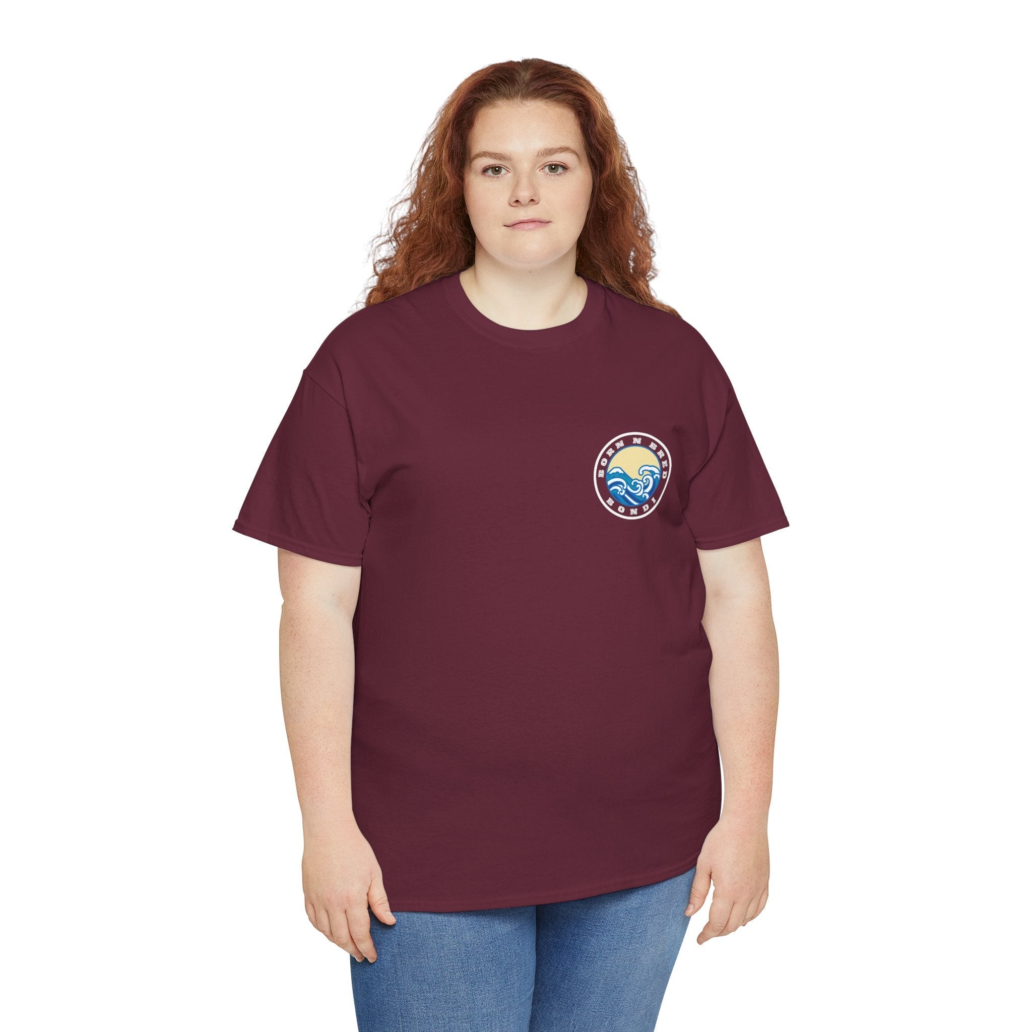 Heavy Cotton T-Shirt with free Canva custom designed logo front and back 