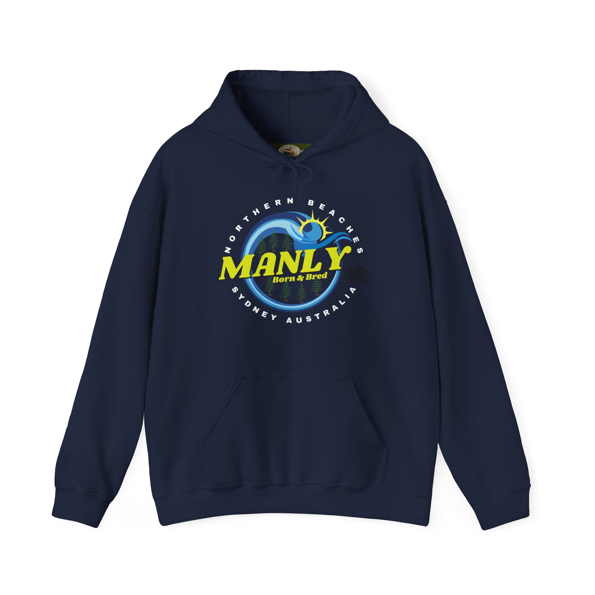 Lost Manly custom logo Manly Beach Surf Hoodie – Sydney Australia Vintage Surf Crest Hoodie - Lost Manly Shop