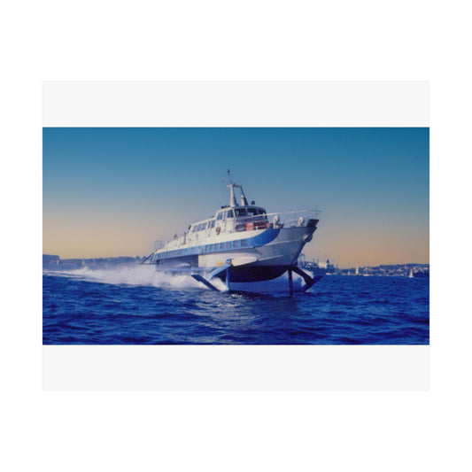 Curl Curl Hydrofoil in Flight 1970s Vibrant Matte Horizontal Poster, Wall Art, Home Decor 