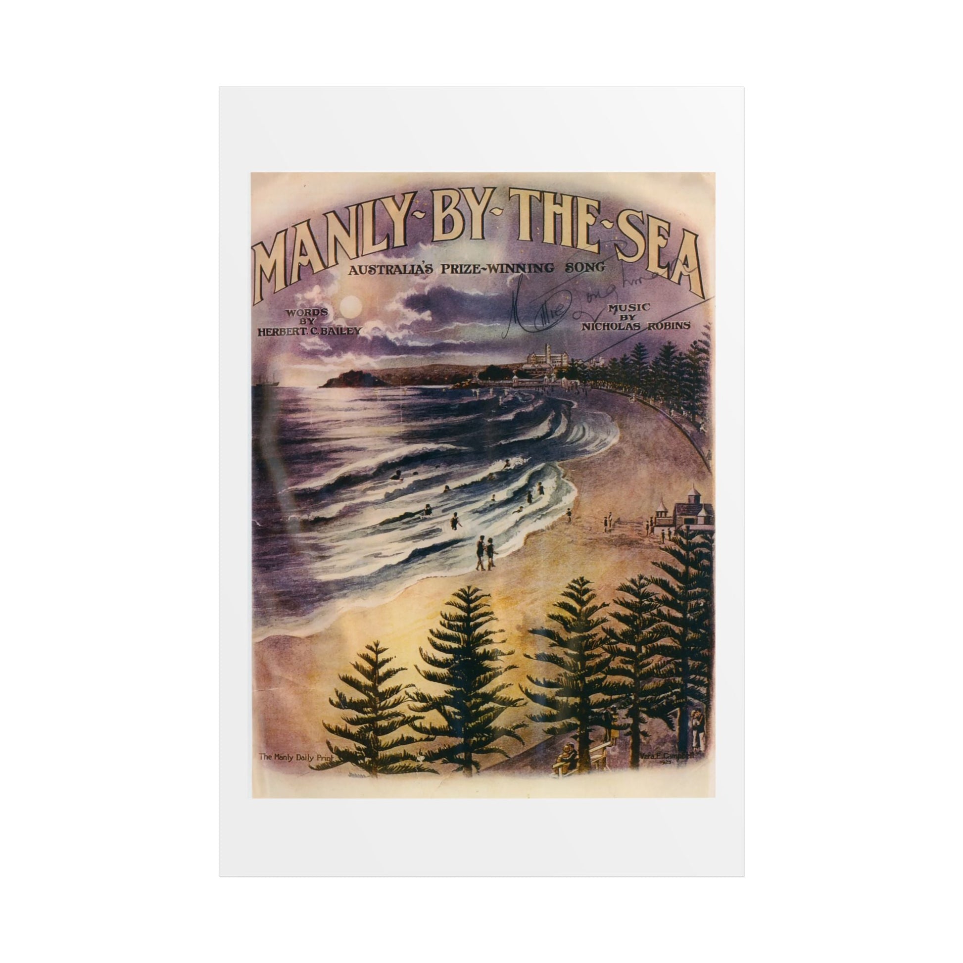 Vintage Poster 'Manly by the Sea' 1924 - Lost Manly Shop